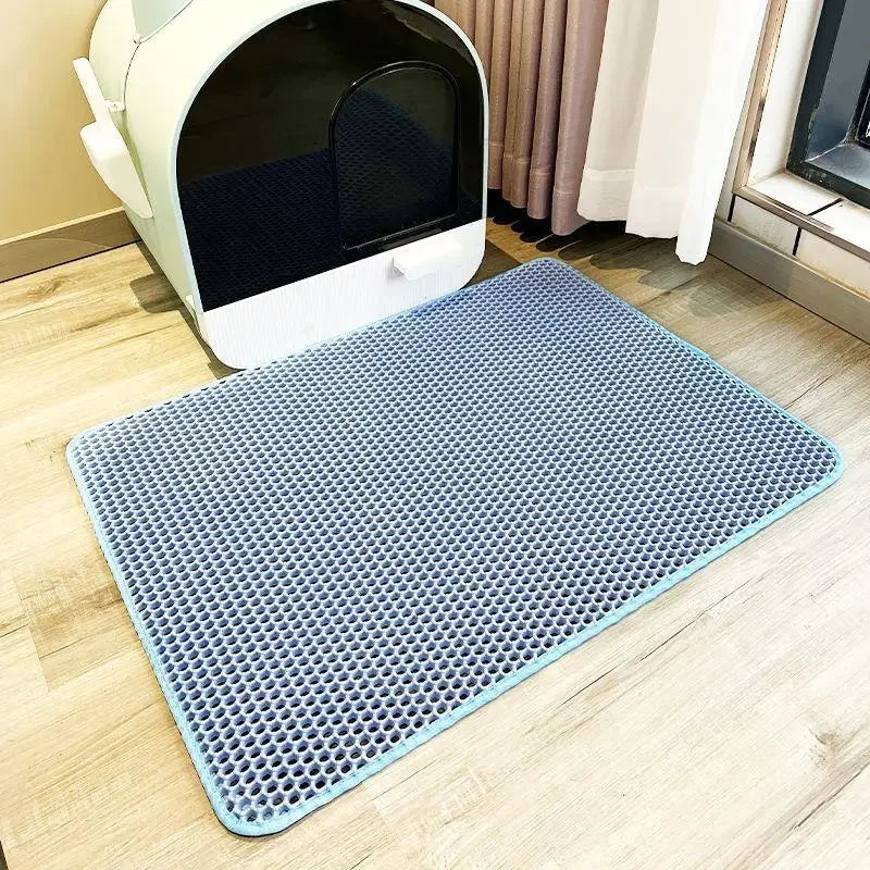 Premium Double Layer Non-Slip Cat Litter Mat - Waterproof & Wear-Resistant Filter for Easy Clean-Up