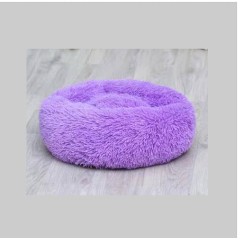 Cozy Round Plush Dog Bed for Small Dogs - Perfect Cat Litter Kennel & Puppy Nest Mat