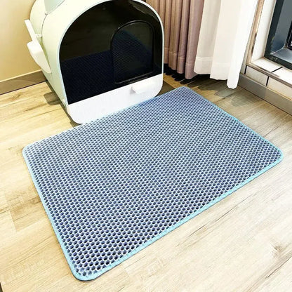 Premium Double Layer Non-Slip Cat Litter Mat - Waterproof & Wear-Resistant Filter for Easy Clean-Up