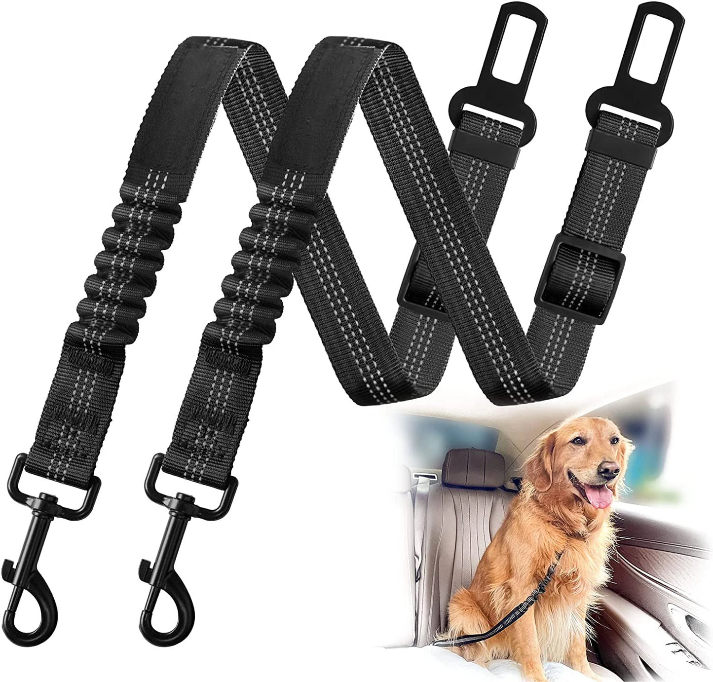 Adjustable Elastic Dog Car Seat Belt - Pet Safety Leash for Travel with Dogs and Cats