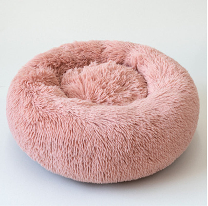 Cozy Round Plush Dog Bed for Small Dogs - Perfect Cat Litter Kennel & Puppy Nest Mat
