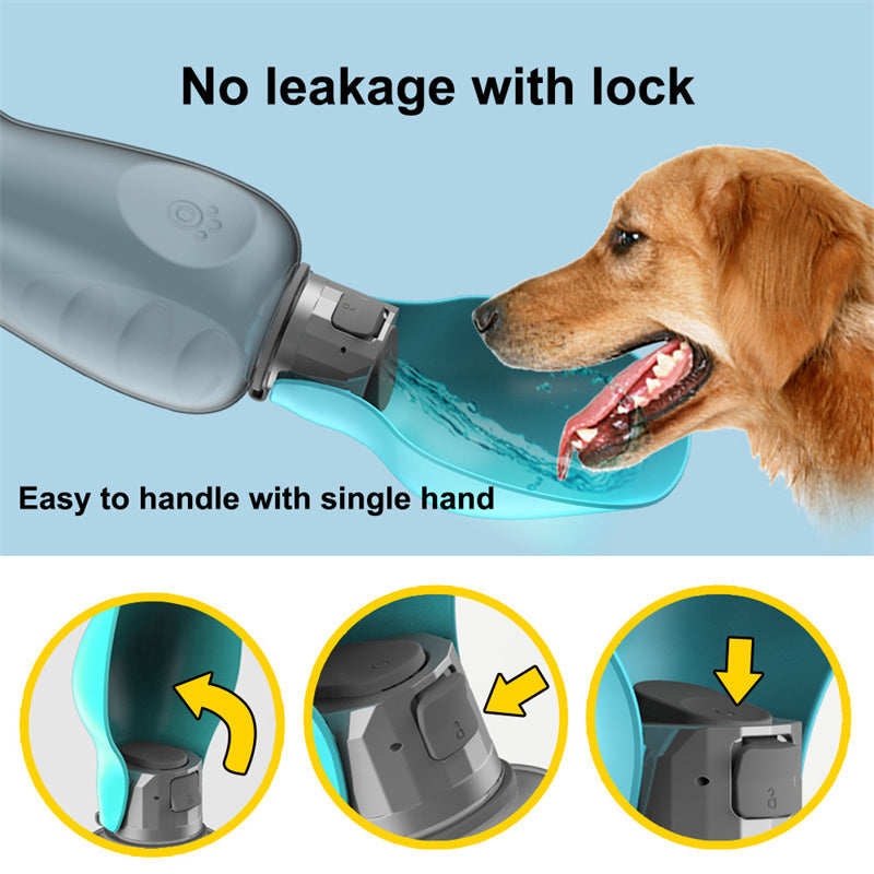 Portable 800Ml Leakproof Dog Water Bottle - High Capacity Foldable Drinking Bowl for Outdoor Adventures with Your Golden Retriever
