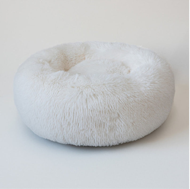 Cozy Round Plush Dog Bed for Small Dogs - Perfect Cat Litter Kennel & Puppy Nest Mat