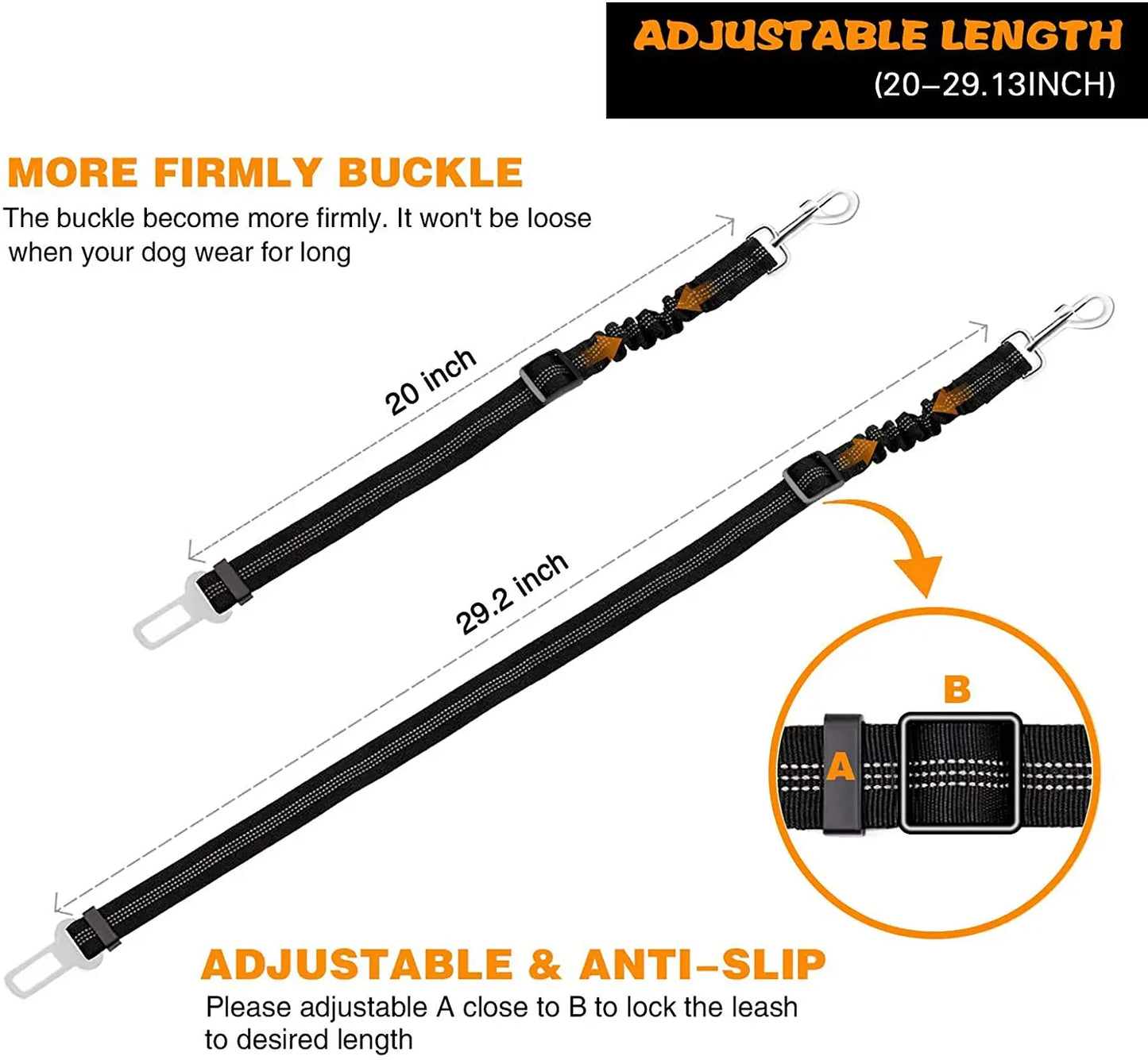 Adjustable Elastic Dog Car Seat Belt - Pet Safety Leash for Travel with Dogs and Cats