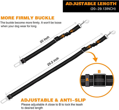 Adjustable Elastic Dog Car Seat Belt - Pet Safety Leash for Travel with Dogs and Cats