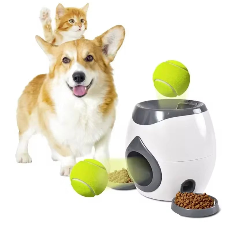 Interactive Automatic Dog Ball Launcher - Smart Tennis Ball Feeder for Medium Dogs