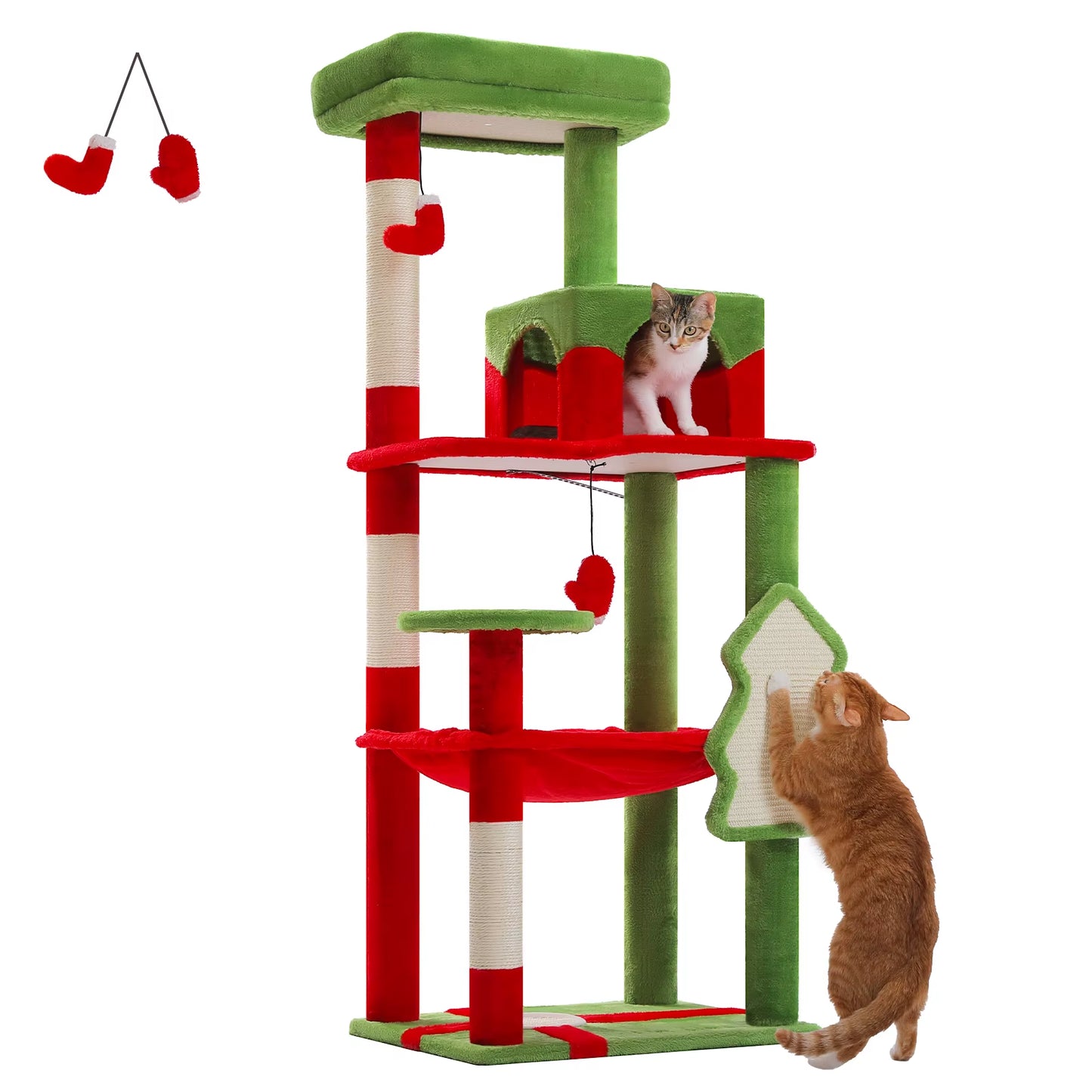 Ultimate 5-Level Cat Tree Tower for Large Cats - Cozy Hammock, Scratching Posts & Top Perch!