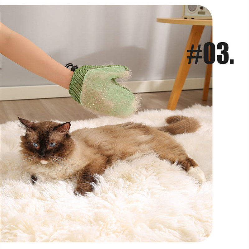 2-in-1 Floating Pet Grooming Gloves for Effortless Dog & Cat Hair Removal