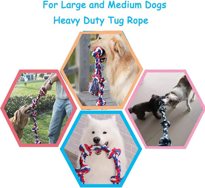Durable Cotton Rope Dog Bite Toys - Safe Tooth Cleaning & Chewing Fun!