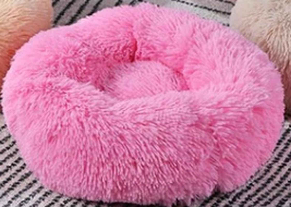 Cozy Round Plush Dog Bed for Small Dogs - Perfect Cat Litter Kennel & Puppy Nest Mat