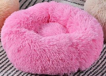 Cozy Round Plush Dog Bed for Small Dogs - Perfect Cat Litter Kennel & Puppy Nest Mat