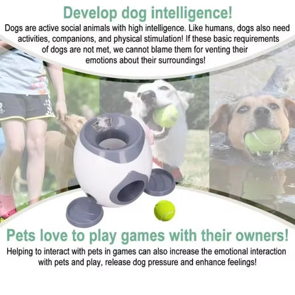 Interactive Automatic Dog Ball Launcher - Smart Tennis Ball Feeder for Medium Dogs