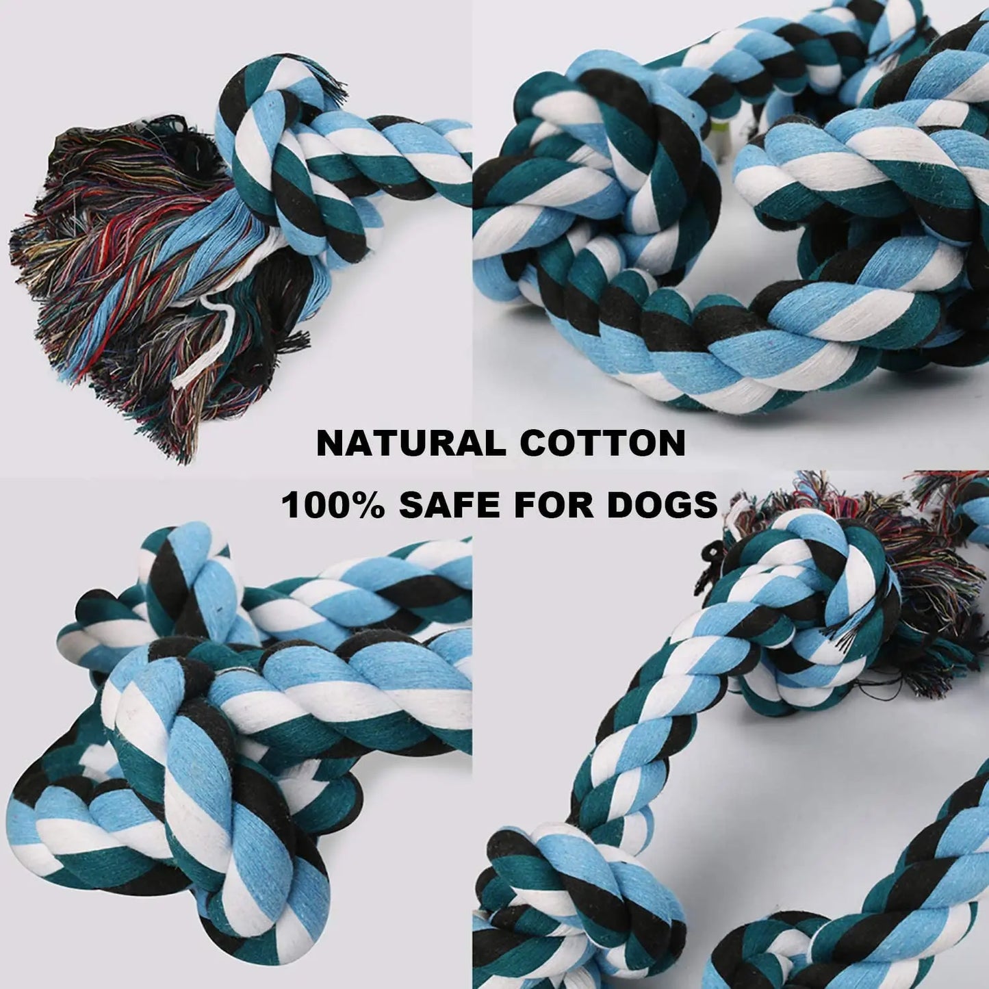 Durable Cotton Rope Dog Bite Toys - Safe Tooth Cleaning & Chewing Fun!