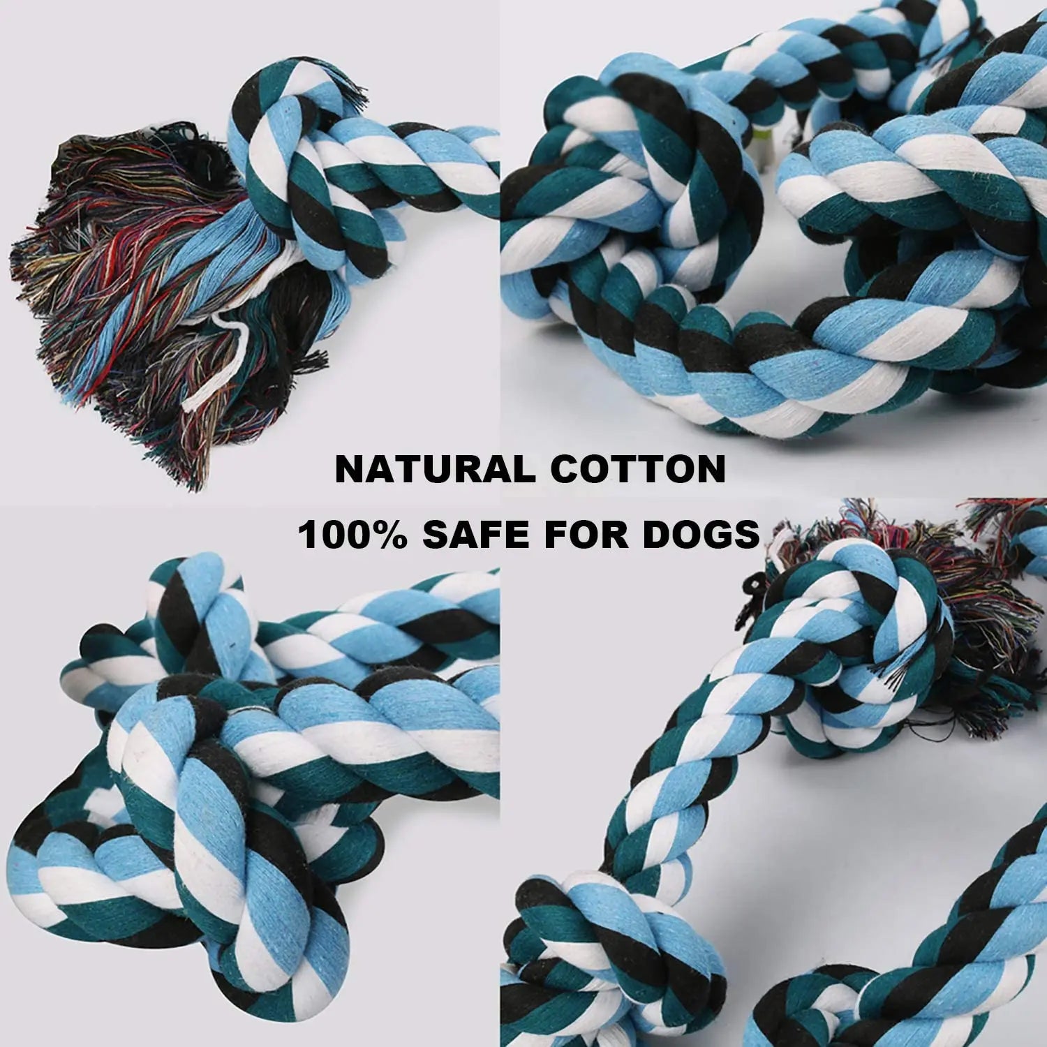 Durable Cotton Rope Dog Bite Toys - Safe Tooth Cleaning & Chewing Fun!