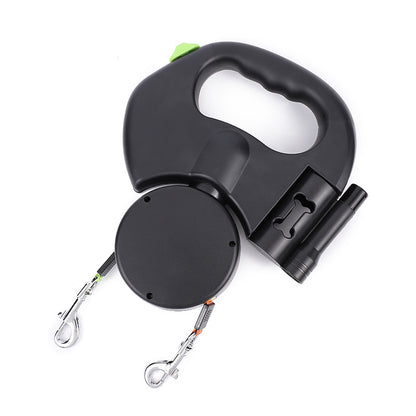 Ultimate Retractable Dog Leash for Small Dogs - Reflective Dual Lead with 360° Swivel & Built-in Lights for Safe Night Walks