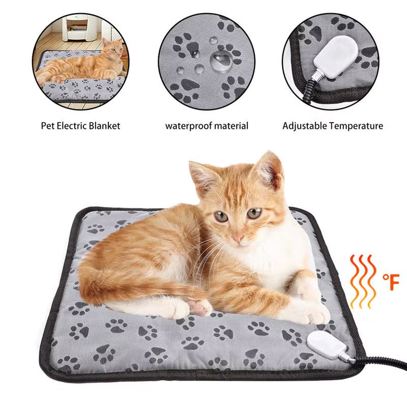 Adjustable 3-Speed Electric Heating Pad for Pets - Waterproof, Bite-Resistant, Safe Power-Off Protection