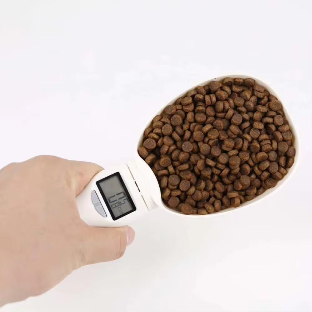 Digital Pet Food Scale with Measuring Spoon - Accurate Weight and Volume for Dogs and Cats
