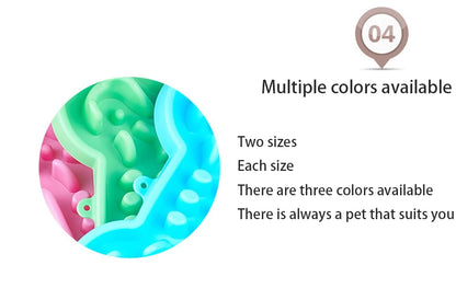 Pet Slow Food Bowl Silicone Bone Shaped Anti-Skid Dog Bowl Cats Feeding Bowls Leakproof Food Feeder Training Dog Slow Food  Pet