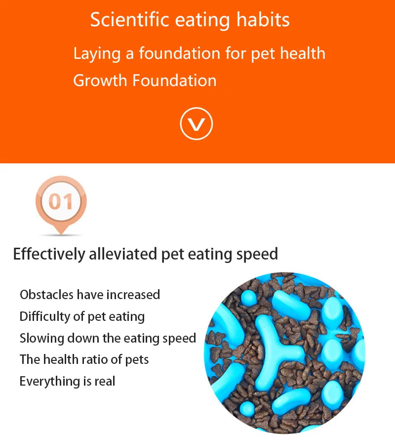 Pet Slow Food Bowl Silicone Bone Shaped Anti-Skid Dog Bowl Cats Feeding Bowls Leakproof Food Feeder Training Dog Slow Food  Pet