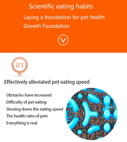 Pet Slow Food Bowl Silicone Bone Shaped Anti-Skid Dog Bowl Cats Feeding Bowls Leakproof Food Feeder Training Dog Slow Food  Pet