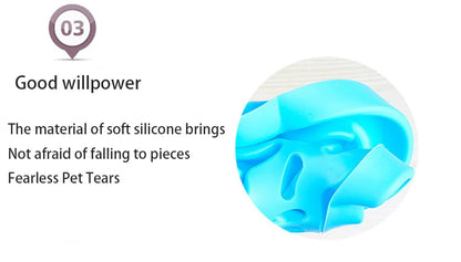 Pet Slow Food Bowl Silicone Bone Shaped Anti-Skid Dog Bowl Cats Feeding Bowls Leakproof Food Feeder Training Dog Slow Food  Pet