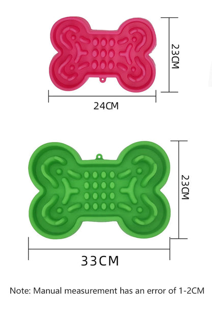 Pet Slow Food Bowl Silicone Bone Shaped Anti-Skid Dog Bowl Cats Feeding Bowls Leakproof Food Feeder Training Dog Slow Food  Pet