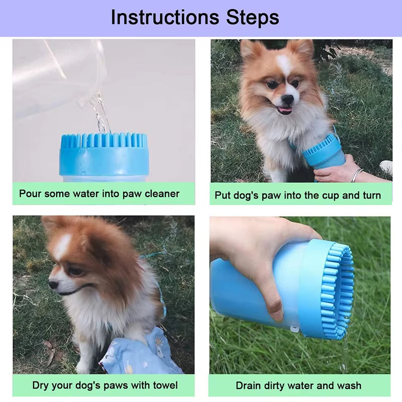 Portable Dog Paw Cleaner Cup Brush 2 in 1 Safe Soft Silicone Pet Claw Foot Washer Efficient Cleaning Tools Outdoors