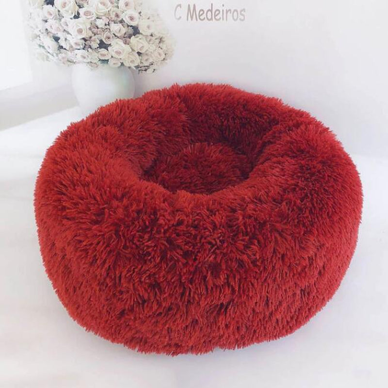 Cozy Round Plush Dog Bed for Small Dogs - Perfect Cat Litter Kennel & Puppy Nest Mat
