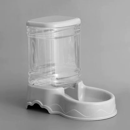 Automatic Dog Cat Feeder and Water Dispenser Gravity Food Feeder and Waterer Set with Pet Food Bowl for Large Capacity