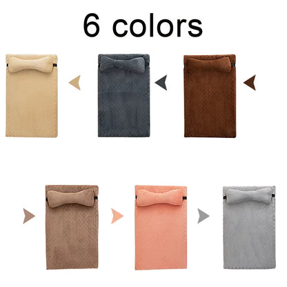 Warm Calming Dog Bed with Pillow Fluffy Plush Dog Mat for Dog with Removable Winter Cover for Large Medium Small Dogs and Cats