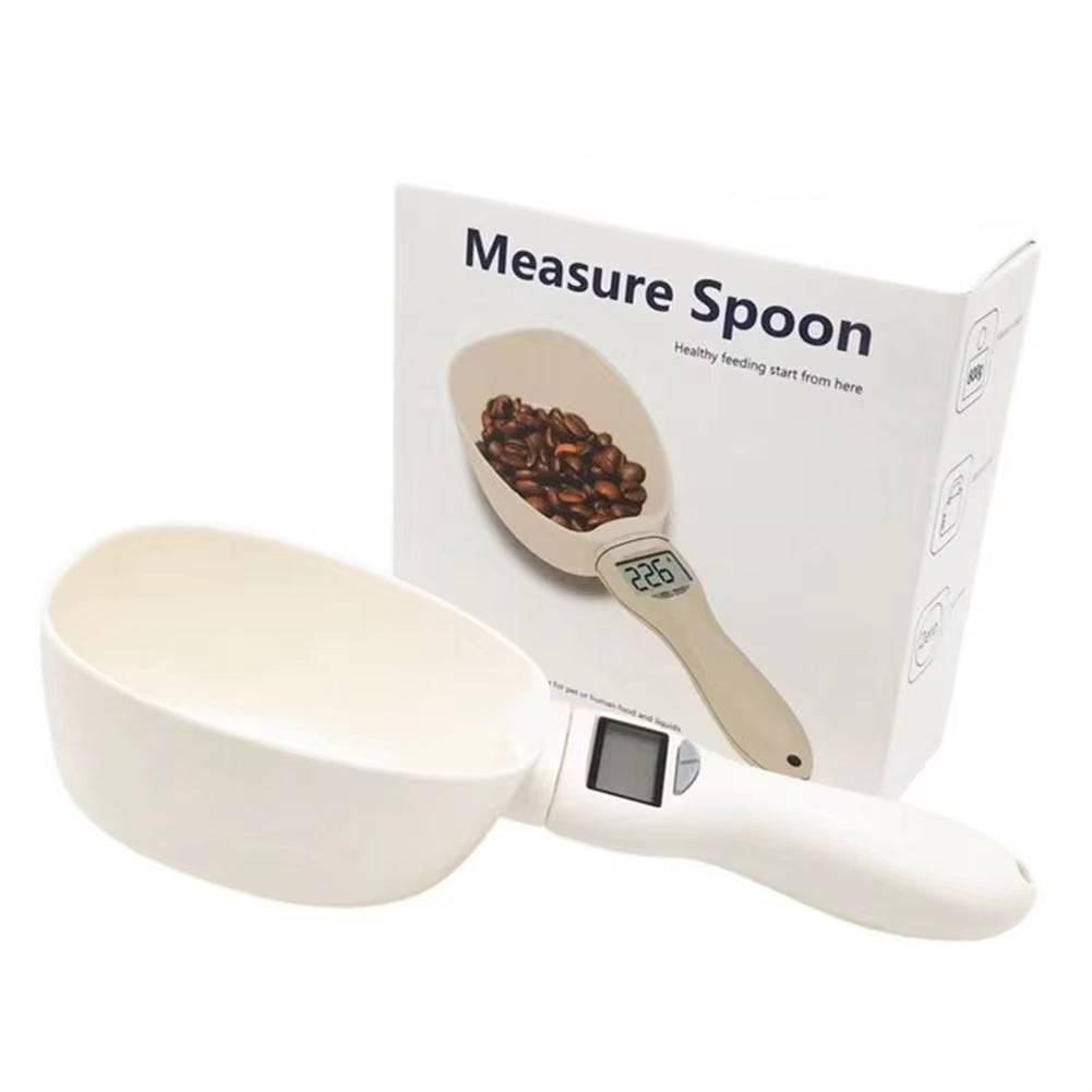 Digital Pet Food Scale with Measuring Spoon - Accurate Weight and Volume for Dogs and Cats