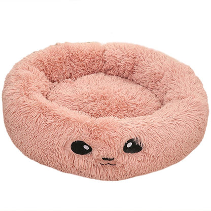 Cozy Round Plush Dog Bed for Small Dogs - Perfect Cat Litter Kennel & Puppy Nest Mat