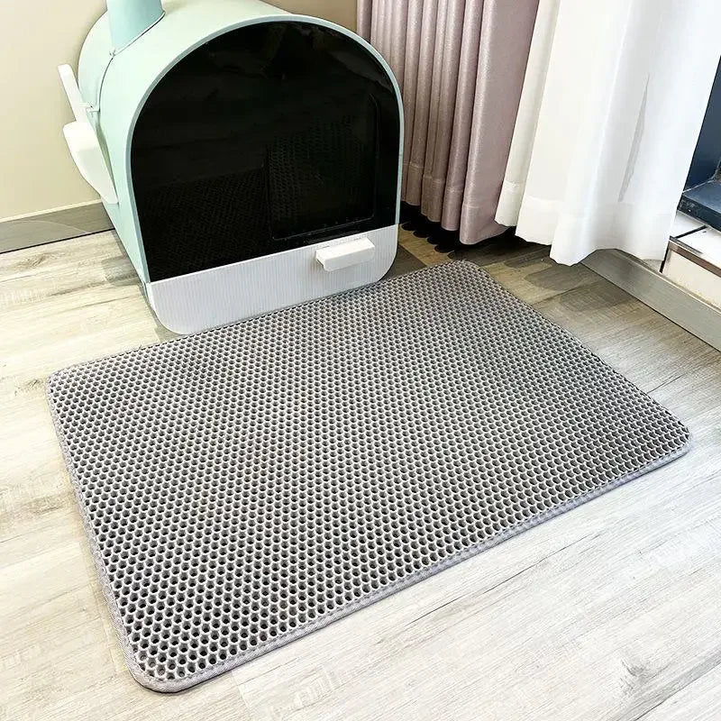 Premium Double Layer Non-Slip Cat Litter Mat - Waterproof & Wear-Resistant Filter for Easy Clean-Up