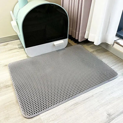 Premium Double Layer Non-Slip Cat Litter Mat - Waterproof & Wear-Resistant Filter for Easy Clean-Up
