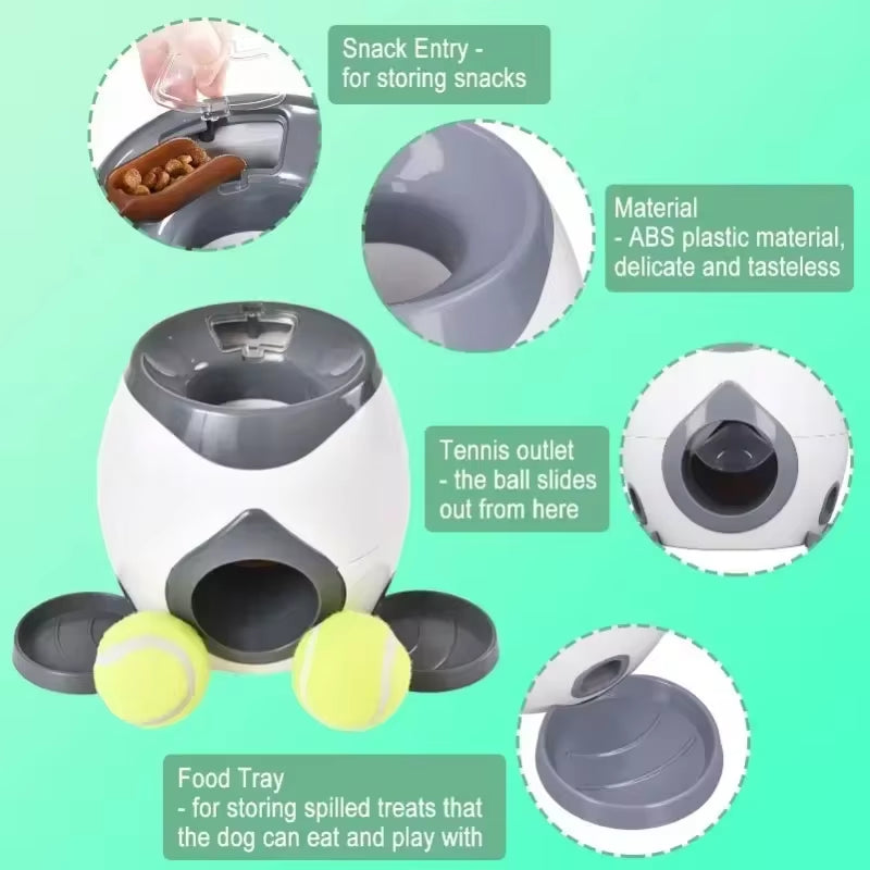 Interactive Automatic Dog Ball Launcher - Smart Tennis Ball Feeder for Medium Dogs