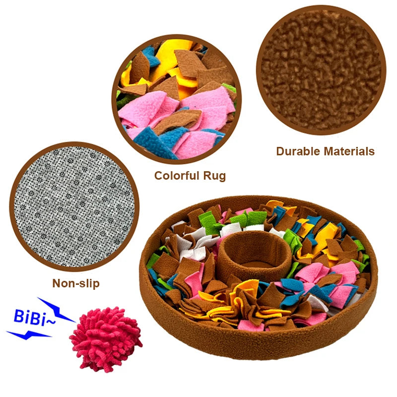 Snuffle Mat Dog Stress Relief Toys for Dogs Enrichment Puzzle Dog Toys for Feeding Dog Sniff Mat Slow Eating Puzzle Feeder Dog